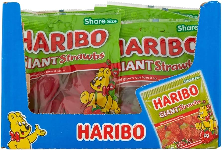 Haribo Giant Strawbs - 160g - Pack of 12