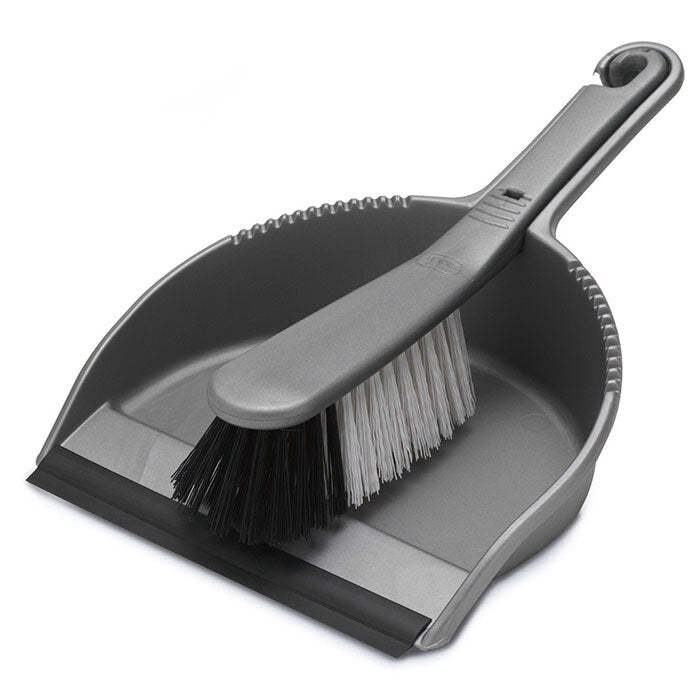 Addis Stiff Dustpan & Brush - Metallic
