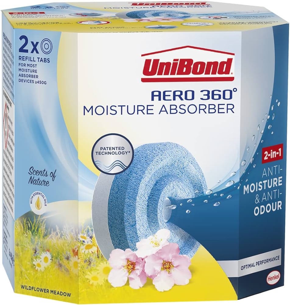 Unibond Aero 360 Moisture Absorber Refill Wildflower Meadow - pack of 2