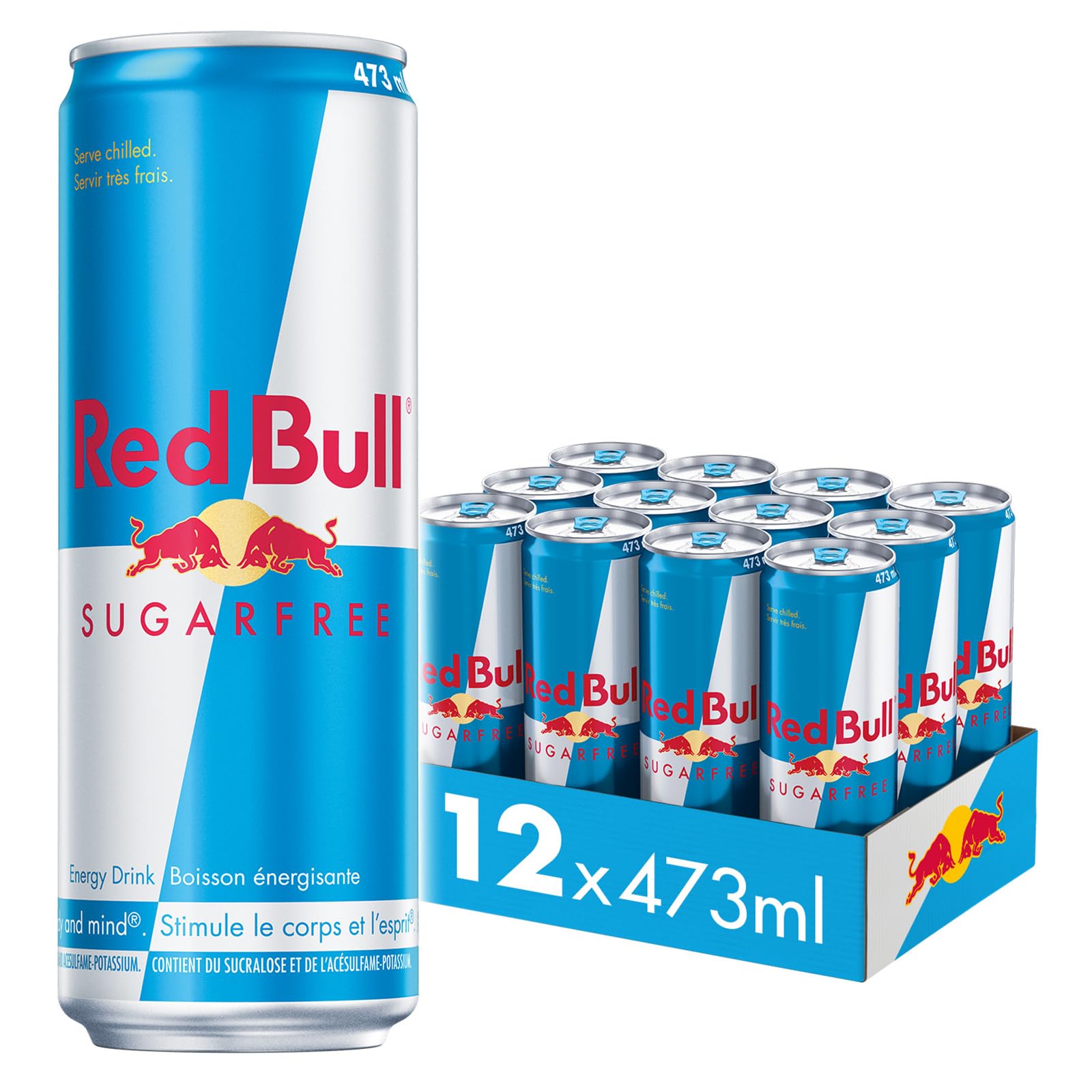Red Bull Energy Sugar Free Drink - 473ml - Case of 12