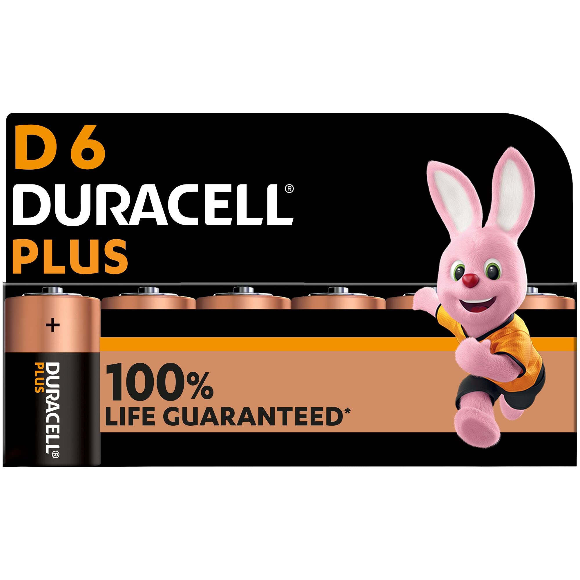 Duracell Plus D Alkaline Battery - Pack of 6