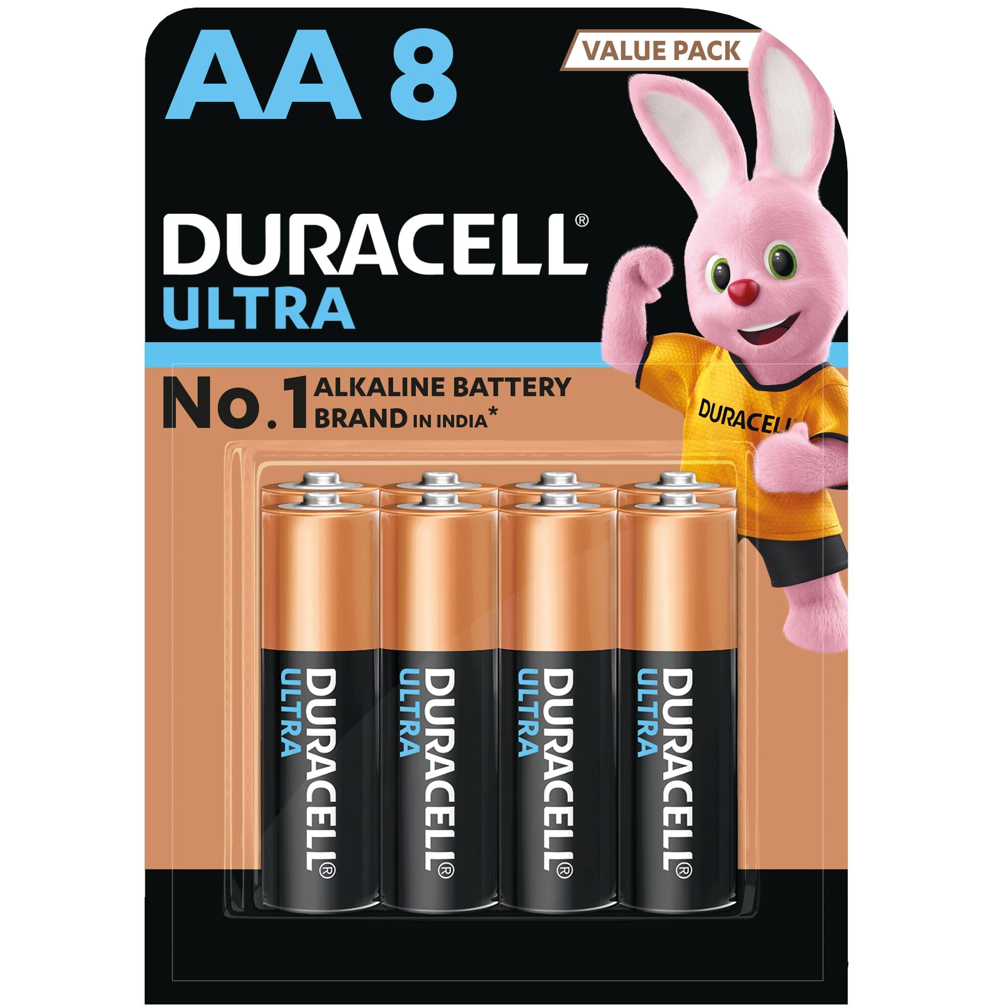 Duracell Ultra Alkaline AA Battery - Pack of 8