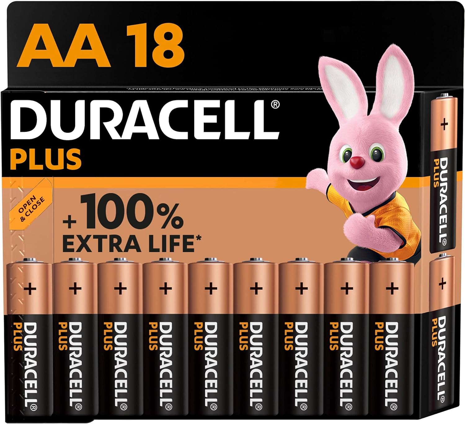 Duracell Plus AA Alkaline Batteries - Pack of 18