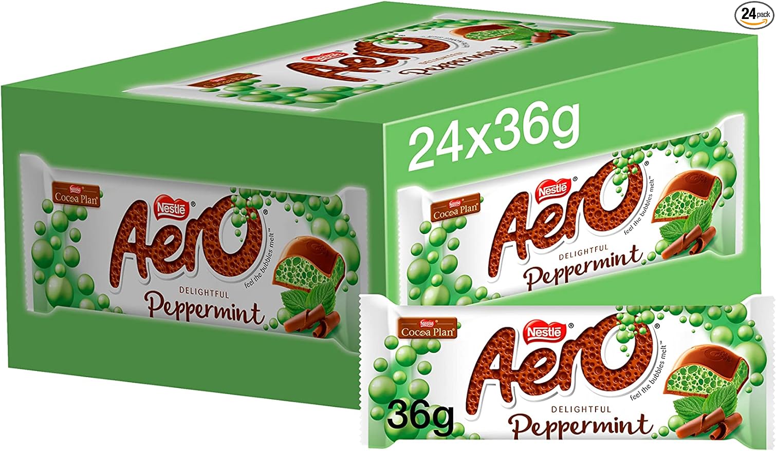 Aero Bubbly Peppermint Chocolate Bar - 36g