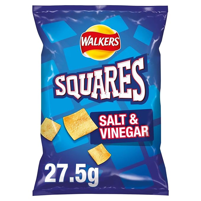 Walkers Squares Saveur Cunchy Sel et Vinaigre - 27.5g