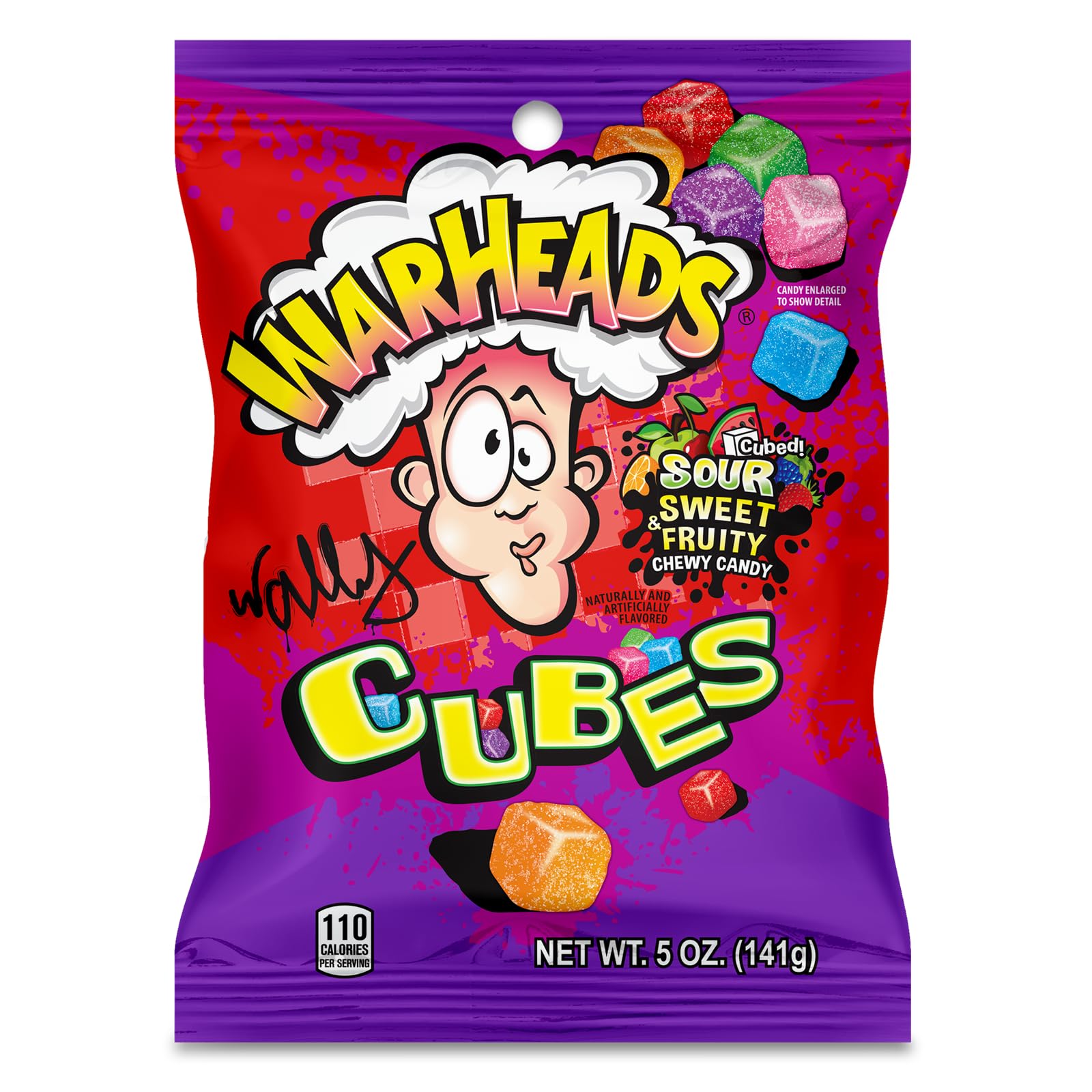 Warheads Chewy Cubes Peg Bag - 141g