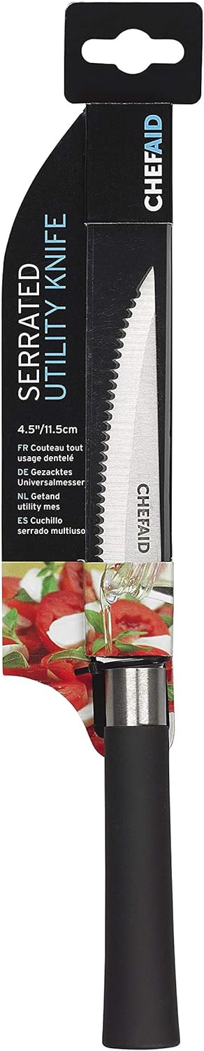 Chef Aid 4.5" Serrated Knife with Soft Grip Handle