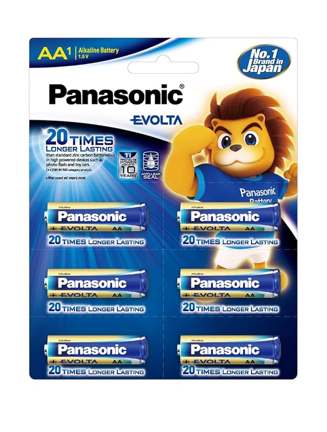 Panasonic Evolta Premium AA Alkaline 1.5V Battery - Pack of 6