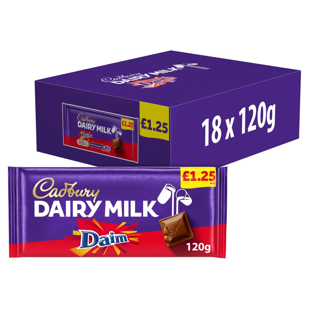 Cadbury Dairy Milk Daim - 120g - Pack of 18