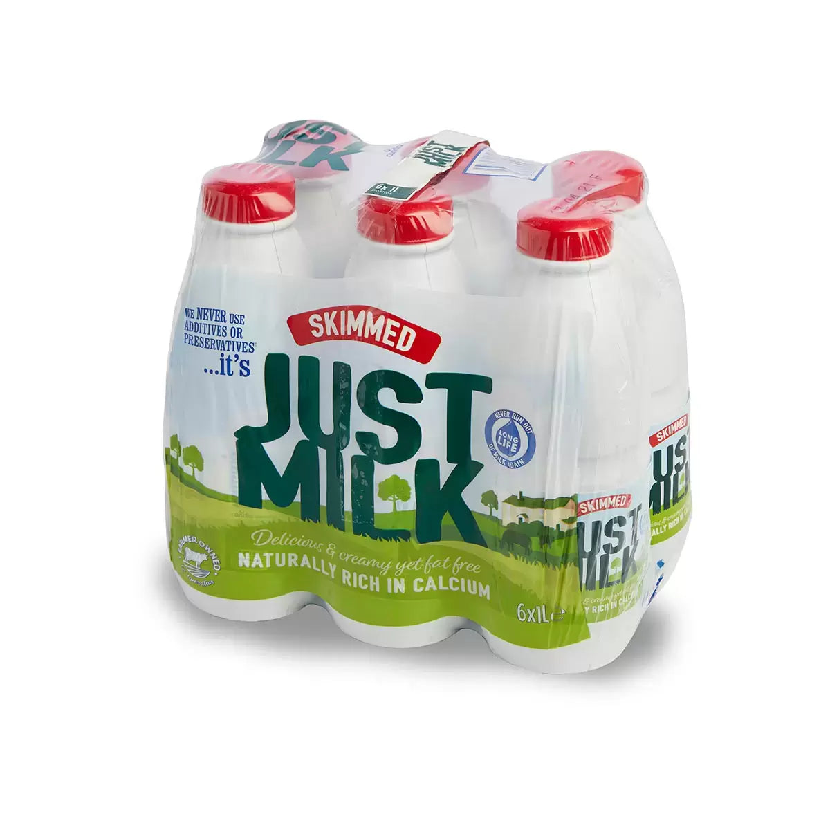 Candia Just Milk UHT Skimmed Milk 1L - Pack of 6