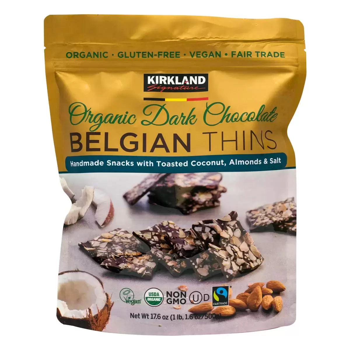 Kirkland Signature Belgian Chocolate Thins Coconut & Almond - 500g