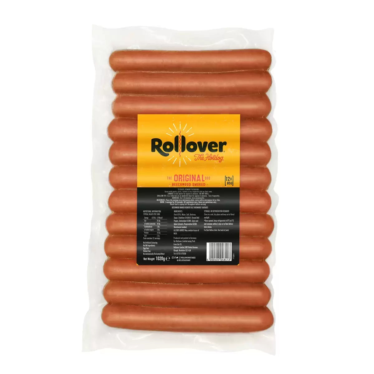 Rollover Bockwurst Hot Dogs 85g - Pack of 12