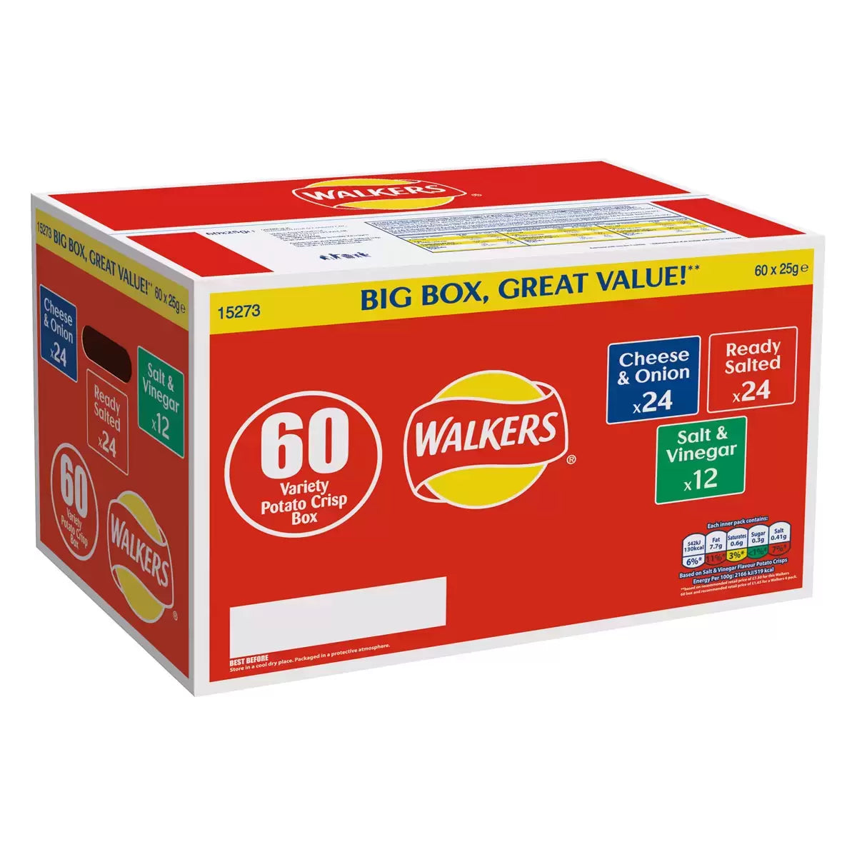Walkers Crisps Variety Box 25g (Pack of 60)