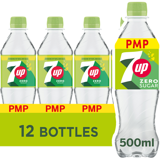 7Up Zero Sugar Bottle - 500ml Case of 12