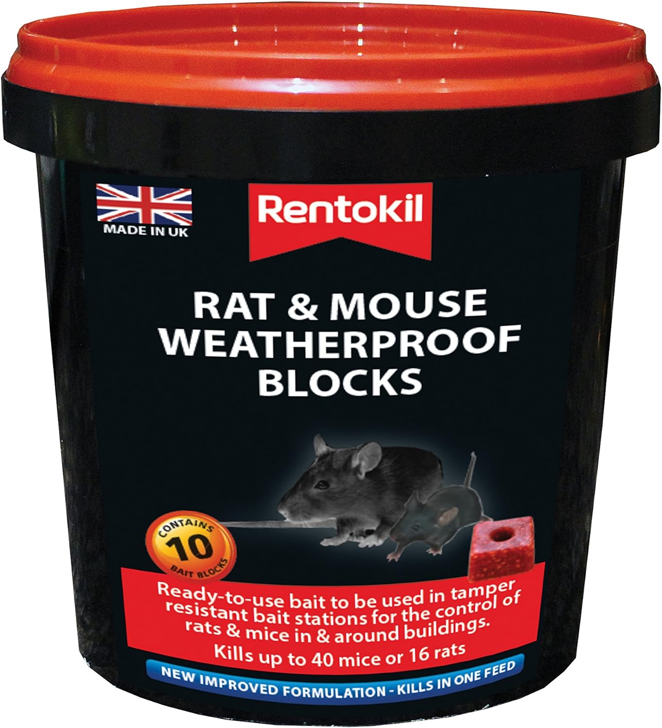 Rentokil Mouse & Rat Weatherproof Blocks - Pack of 10 Sachet