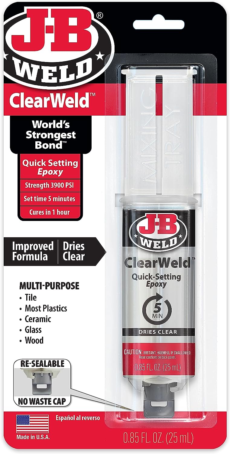 JB- Weld Clearweld Quick Setting Epoxy Clear 50112uk - 25ml,