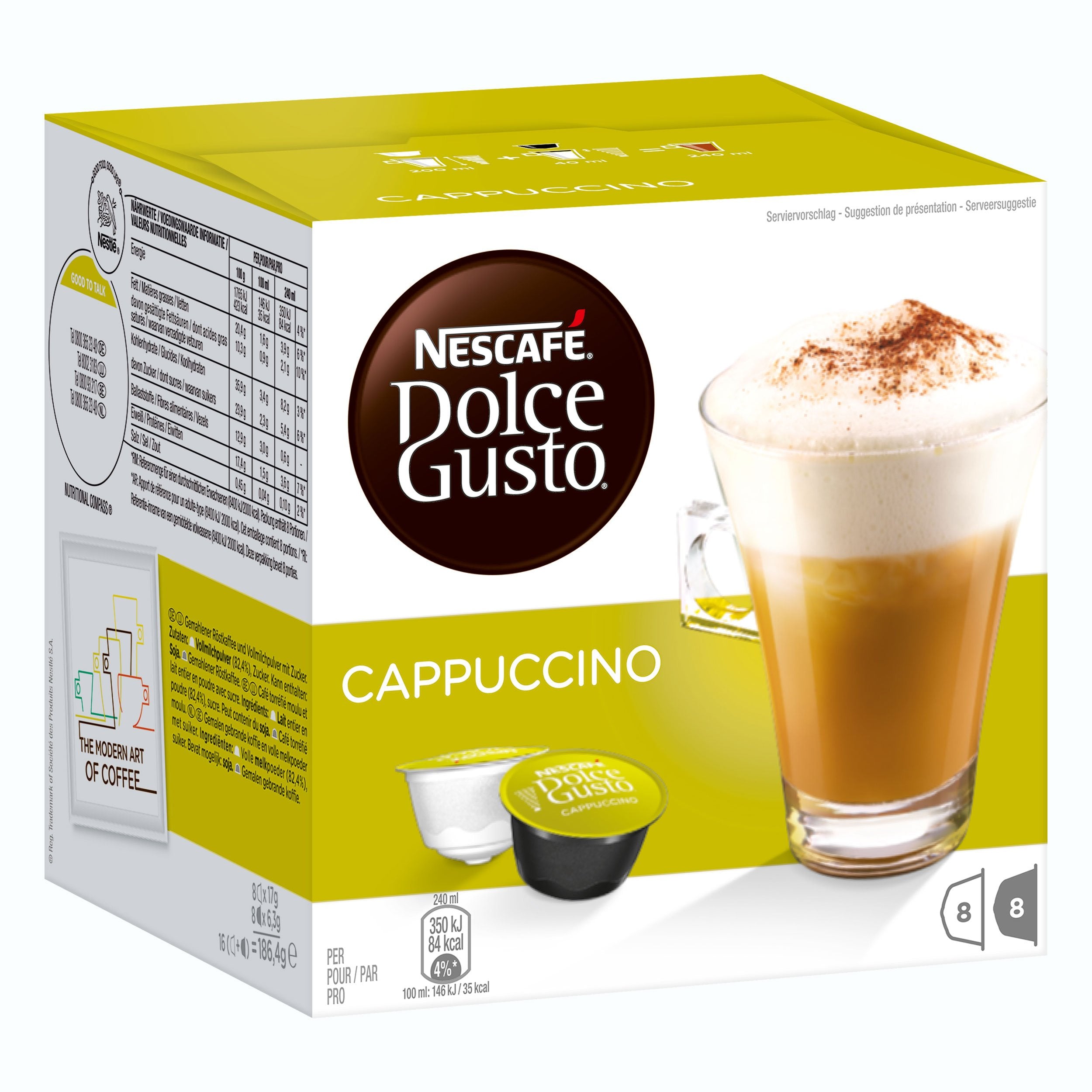 Nescafe Dolce Gusto Cappucino Capsules 16Capsules - 186.4g - Pack of 3