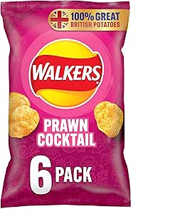 Walkers Prawn Cocktail Crisps Multipack - 25g - Pack of 6