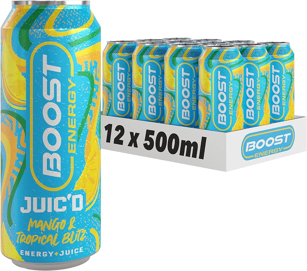 Boost Energy Juic'd Mango & Tropical Blitz - 500ml Case of 12