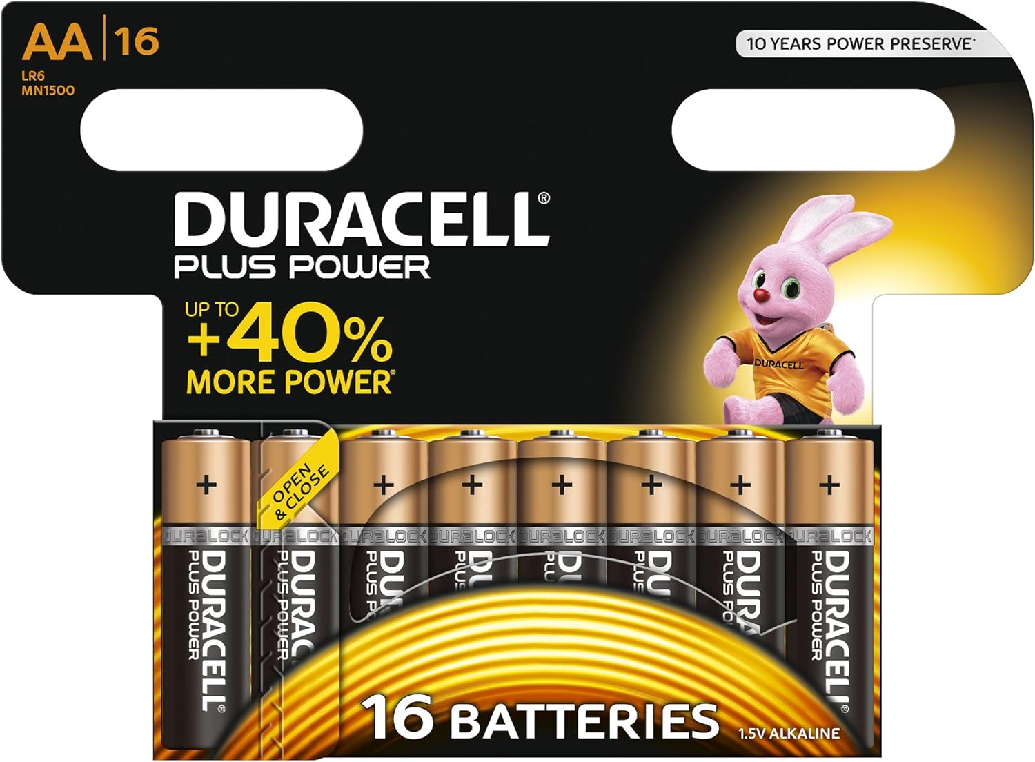 Duracell Plus AA Alkaline Batteries - Pack of 16