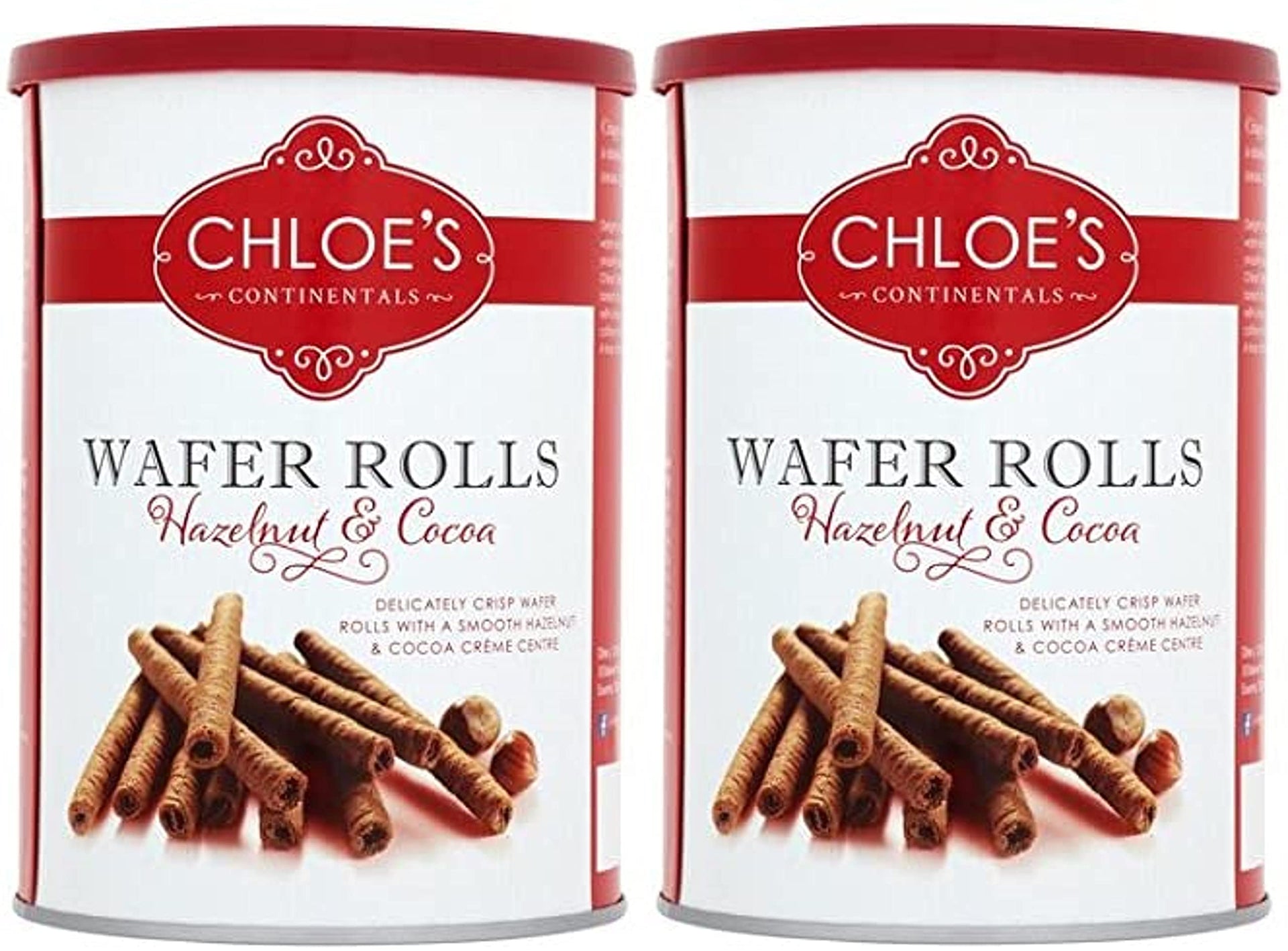 Chloe's Hazelnut & Cocoa Wafer Rolls - 400g - Pack of 2
