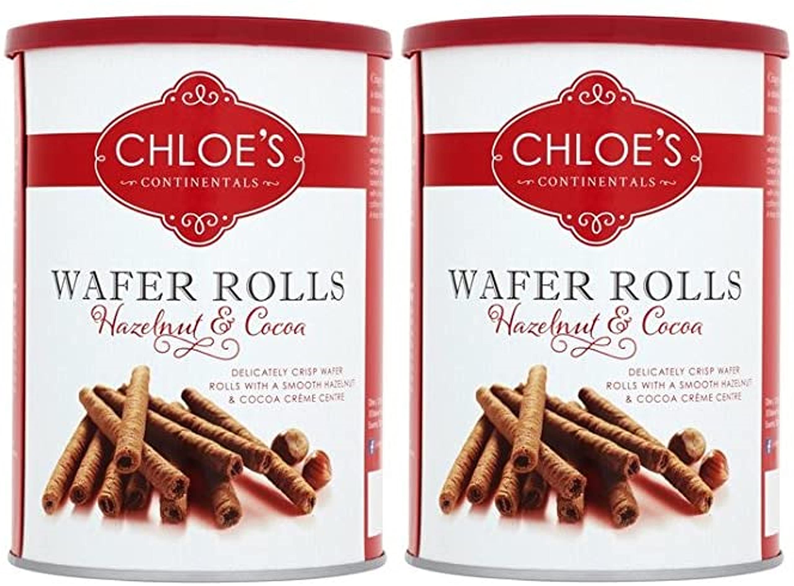 Chloe's Hazelnut & Cocoa Wafer Rolls - 400g - Pack of 2