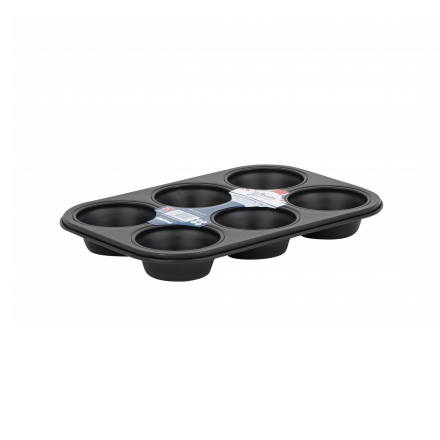 Wham Essentials 6 Cup Muffin Tin - Black