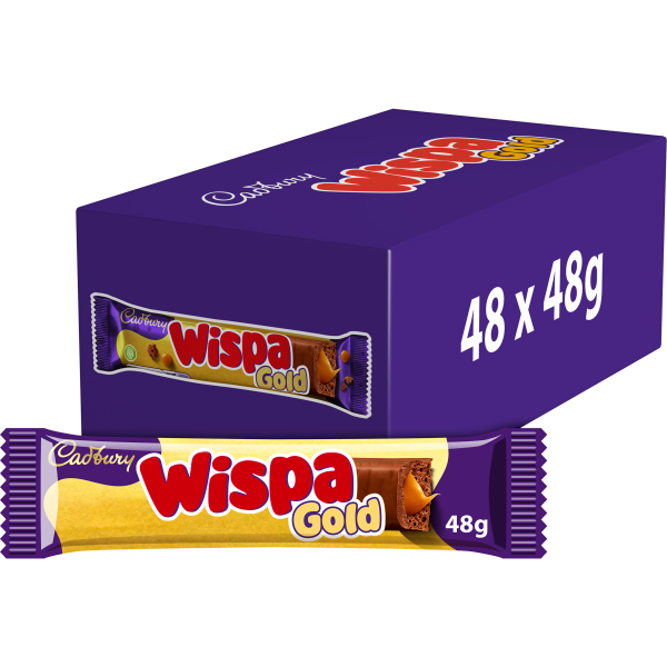 Cadbury Wispa Gold Chocolate Bar - 48g - Pack of 48