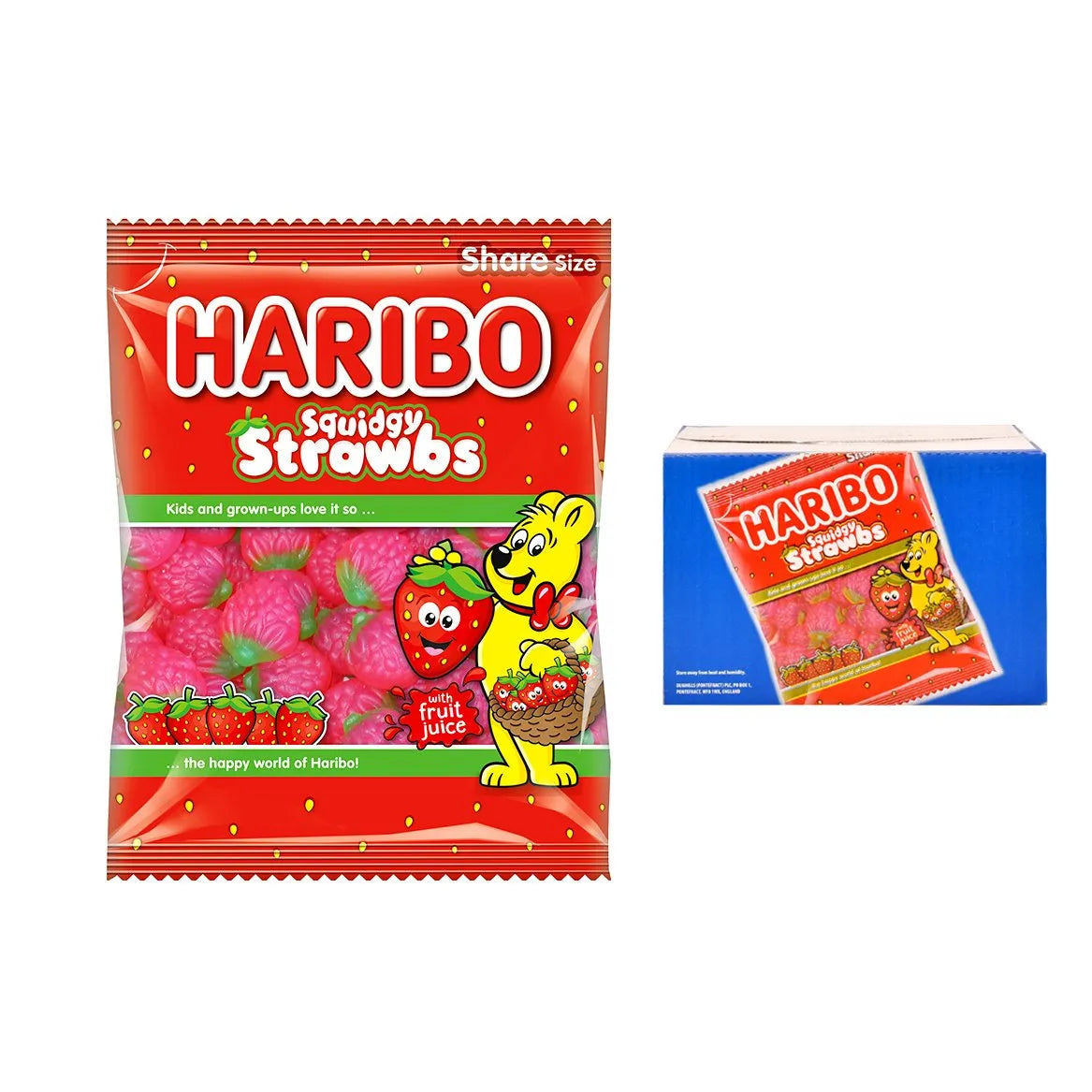 Haribo Squidgy Strawbs - 160g - Pack of 12