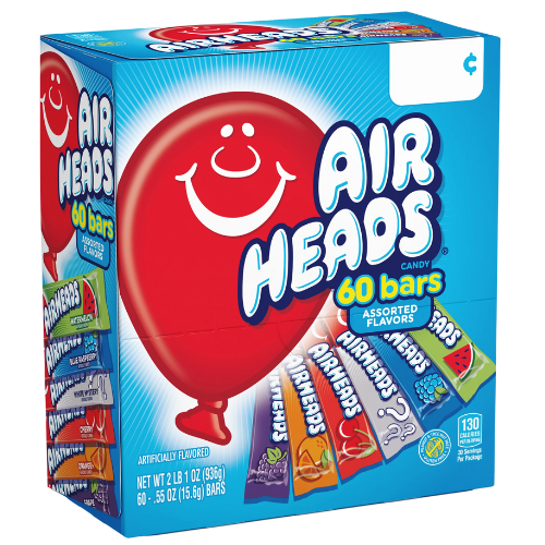Airheads Gravity Display Assorted - 16g Pack of 60
