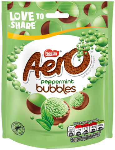 Aero Bubbles Peppermint Milk Chocolate Sharing Bag - 92g