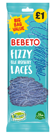 Bebeto Fizzy Blue Raspberry Laces - 160g