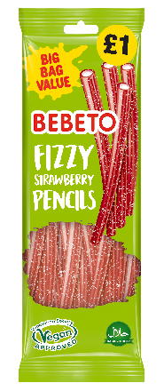 Bebeto Fizzy Strawberry Pencils - 160g