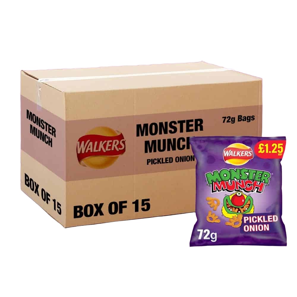 Walkers Monster Munch Pickled Onion - 72g - Pack of 15