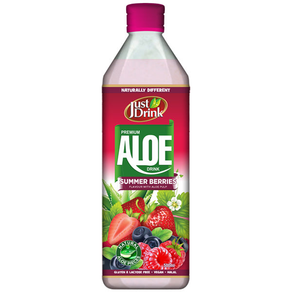 Just Drink Aloe Vera Summer Berries - 500ml - Case of 12