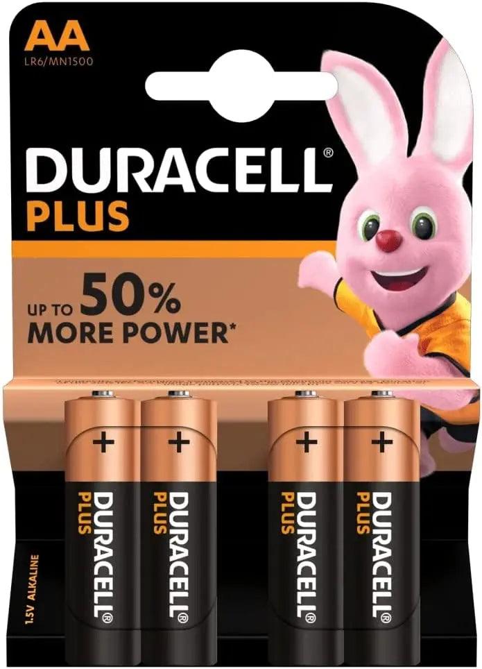 Duracell Plus AA Alkaline Batteries - Pack of 4 - Greens Essentials
