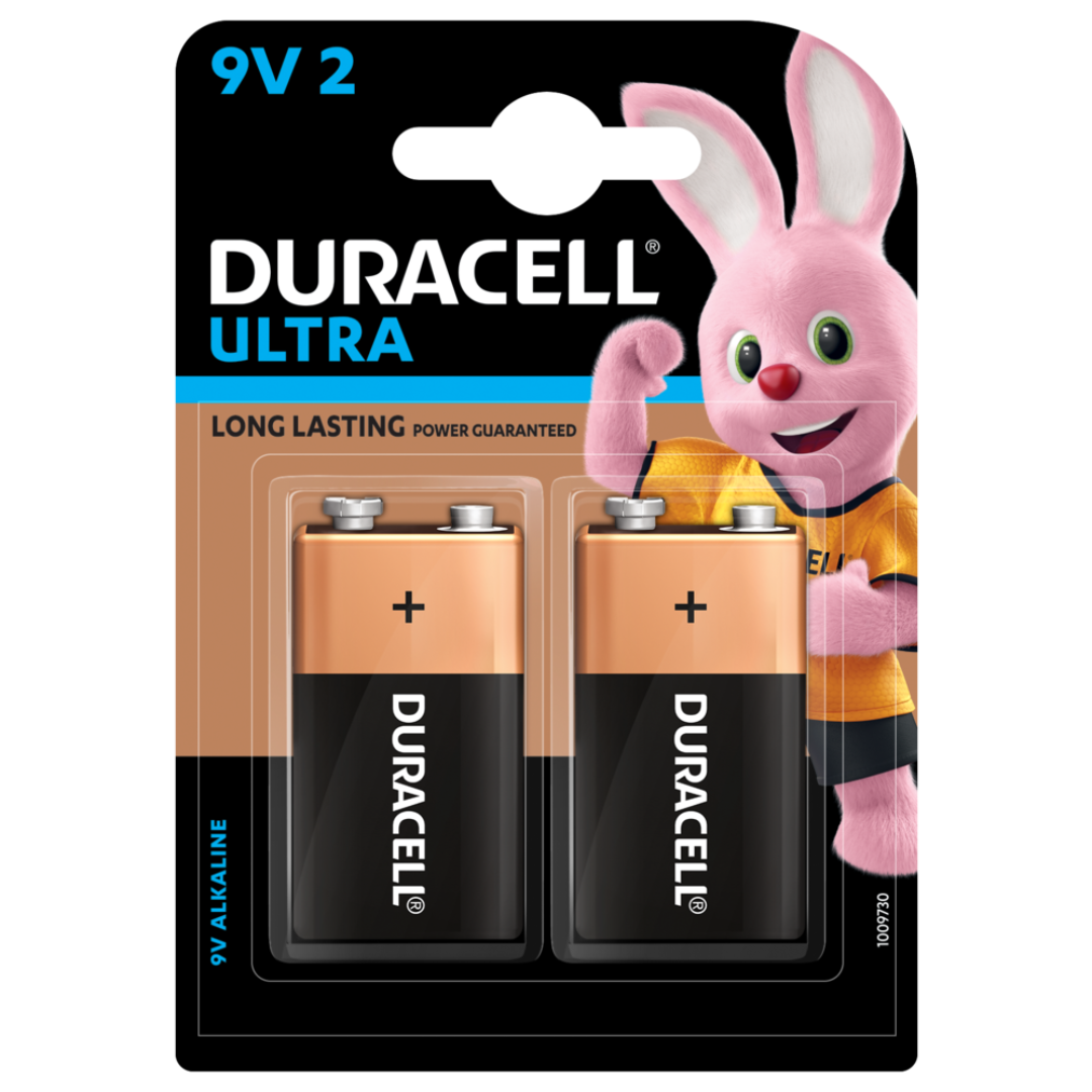 Duracell Ultra Alkaline 9V Battery - Pack of 2