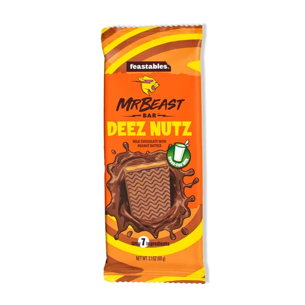 MrBeast Deez Nuts Chocolate Bar -60g - Greens Essentials