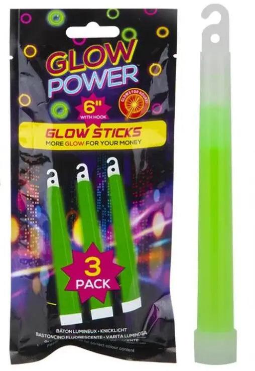 Glow Sticks 6" - Pack of 3 - Greens Essentials