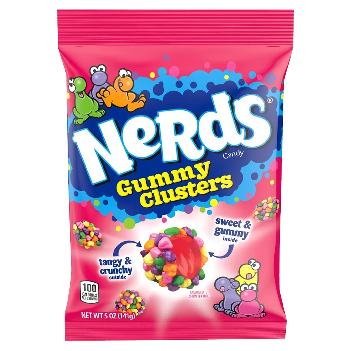 Nerds Rainbow Medium Gummy Clusters Peg Bag - 141g