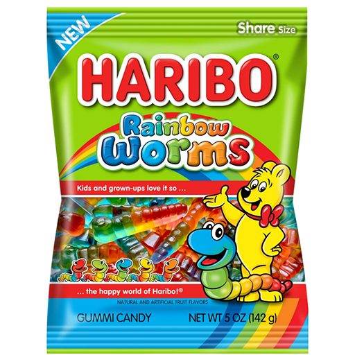 Haribo Rainbow Worms Peg Bag - 142g