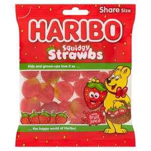 Haribo Squidgy Strawbs - 160g - Greens Essentials