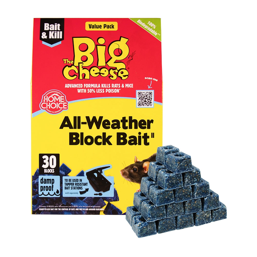 The Big Cheese Rat and Mouse Poison Blocks - 10g (30 Count)