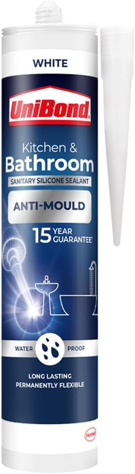 Unibond Anti-mould Kitchen & Bathroom Sealant Cartridge White -274gm
