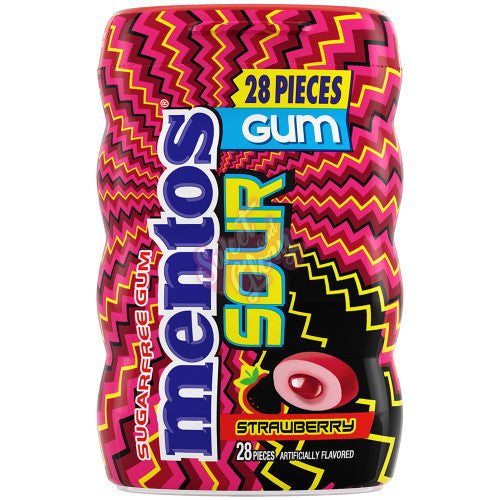 Mentos Gum Sour Strawberry - 56g