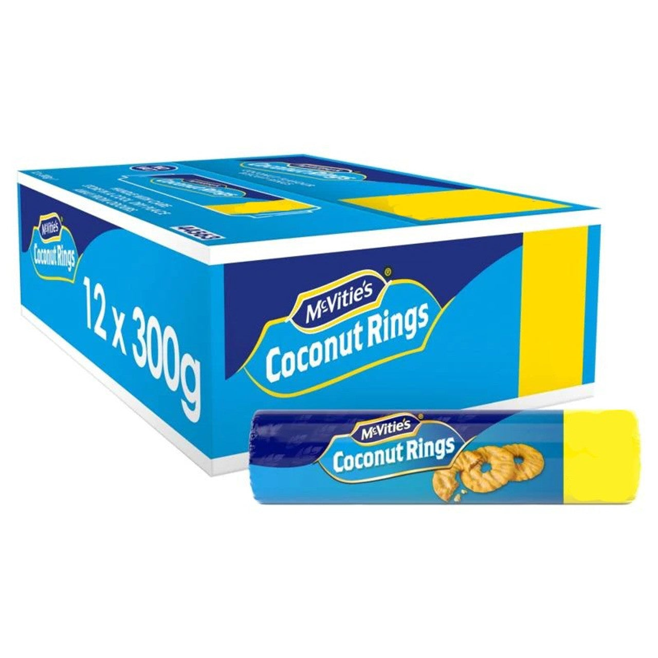 McVitie's Coconut Rings Biscuits - 300g - Pack of 12