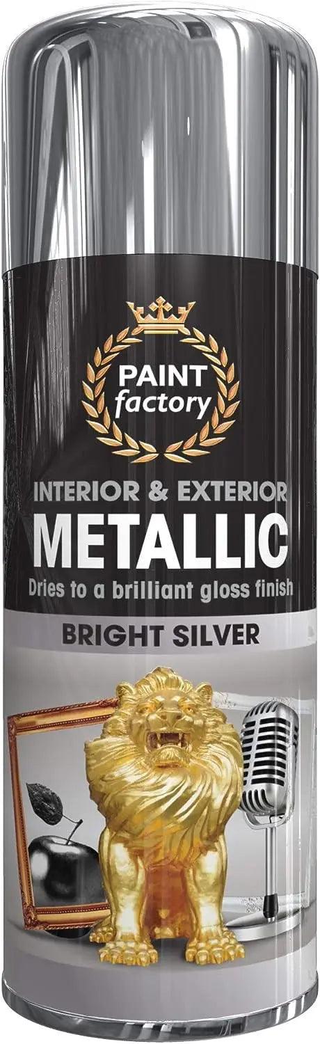 Paint Factory Metallic Silver Spray Paint - 400ml - Greens Essentials