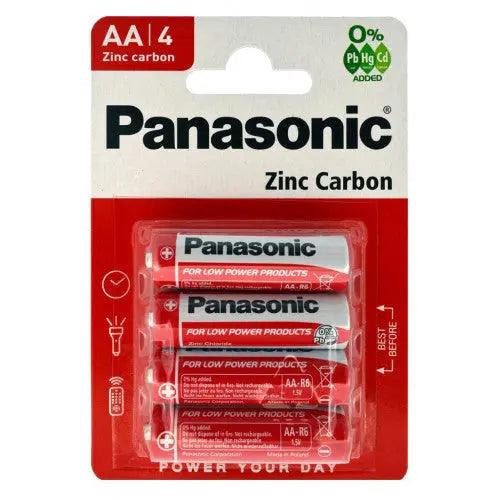 Panasonic AA Zinc Carbon Single Use Batteries - pack of 4 - Greens Essentials