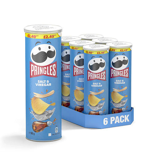 Pringles Salt & Vinegar - 165g - Pack of 6