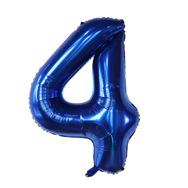 Blue Foil Helium Balloon Number 4 - 34"/ 86.3cm